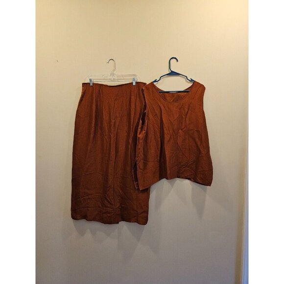 First Lady Jackie and Julian 3 Piece Set Duster, Skirt & Tank 2XL Burnt Orange - Picture 8 of 16